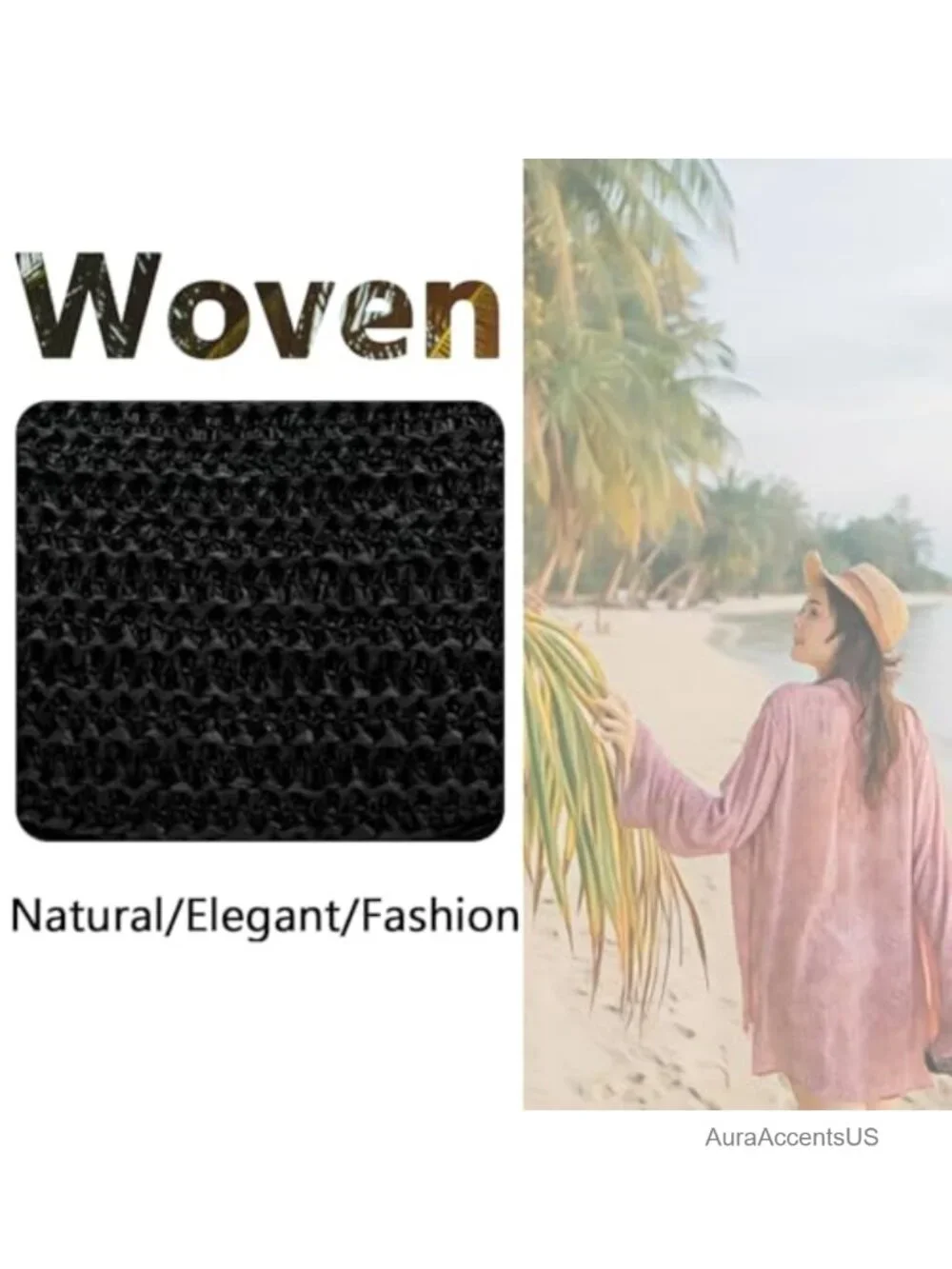Straw Crescent Woven Hobo Crossbody Bag with Adjustable Strap